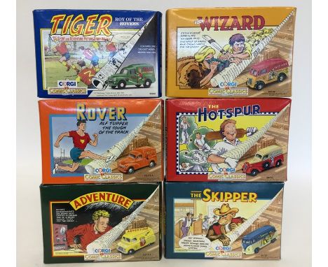 CORGI: Six boxed "Comic Classics" die-cast model vehicles comprising: Tiger 96846; The Wizard 98758; The Hotspur 98755; The R