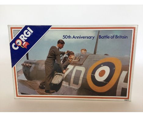 CORGI: A boxed limited edition die-cast model three vehicle set to commemorate the 50th Anniversary Battle of Britain. Est. £