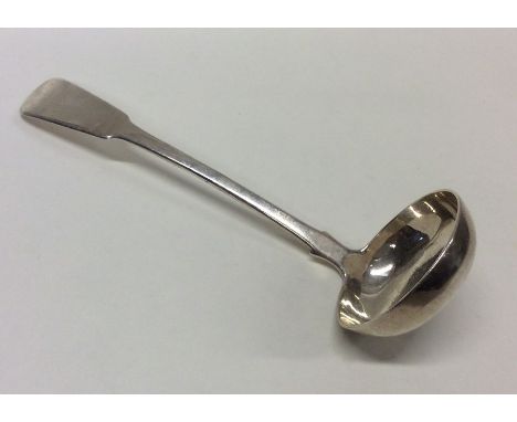 A Scottish silver fiddle pattern sauce ladle of typical design. Edinburgh. By JM. Approx. 27 grams. Est. £30 - £40.