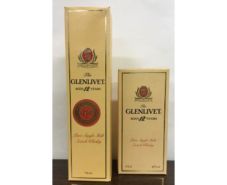 1 x 700ml bottle of The Glenlivet Pure Single Malt Scotch Whisky Aged 12 Years in box, together with 1 x 37.5cl bottle simila