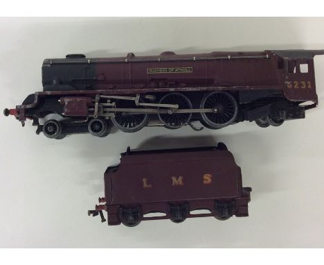 HORNBY-DUBLO: An 00 gauge engine and a coal stock, entitled "The Duchess of Atholl", numbered 6231, in dark red livery. Est. 