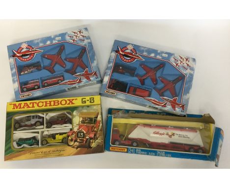 MATCHBOX: A K-3 Kellogg's Grain Transporter in box, together with a G-% "Famous Cars of Yesteryear" boxed set, and two Red Ar
