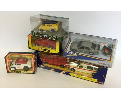 CORGI: Three boxed various die-cast model emergency service vehicles and a Royal Mail van numbered as follows: C28; 422, and 