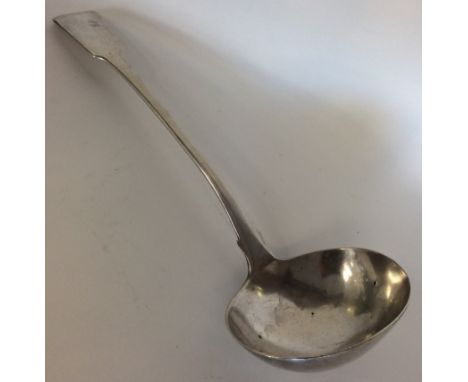 EXETER: A large fiddle pattern silver soup ladle. Approx. 217 grams. By Isaac Parkin. Est/. £100 - £150.