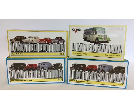 CORGI: Four boxed "Limited Edition" die-cast model vehicles sets numbered D53/1; 2 x D54/1, and D949/24. (4). Est. £20 - £30.