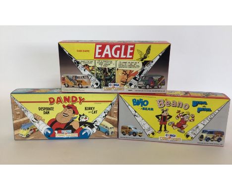 CORGI: Three boxed "Comic Classics" die-cast model vehicles comprising a Dan Dare Eagle numbered 98965, together with a Beano