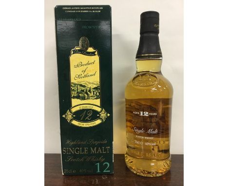 1 x 70cl bottle of Highland Speyside Single Malt Scotch Whisky 12 Years Old in box. (1)