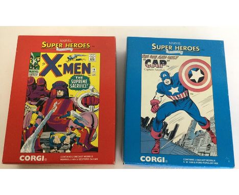 CORGI: Two boxed "Marvel Super Heroes" limited edition die-cast model vehicle sets numbered 98973 and 98970. (2). Est. £20 - 