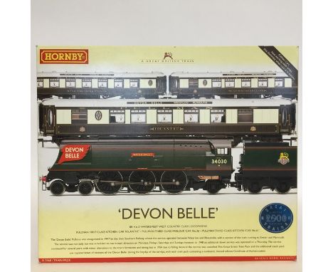 HORNBY: An 00 gauge boxed scale model train pack, entitled "Devon Belle", numbered R 2568. Est. £30 - £50.