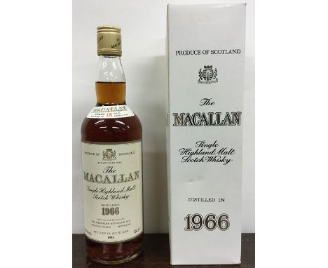1 x 75cl bottle of The Macallan Single HIghland Malt Scotch Whisky Distilled in 1966 in box. (1)