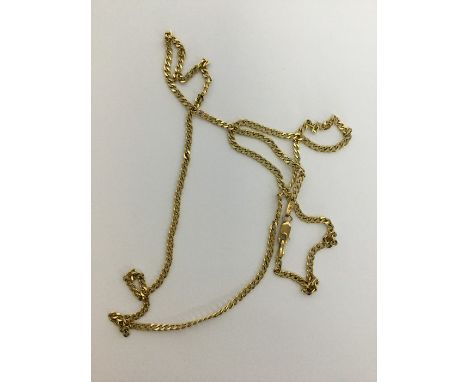 A 9 carat flat link necklace with ring clasp. Approx. 6 grams. Est. £60 - £80.