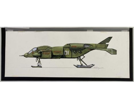 A sheet of 300gm watercolour paper of the original artwork produced by John R. Mullaney depicting the iconic USCMC Cheyenne D