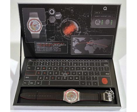A boxed 2019 'No Time to Die' branded Swatch watch, unused and in original box.