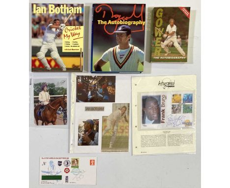 Signed sporting memorabilia: FDC signed by cricketers Jonty Rhodes and Hansie Cronje. Other signatures from: Davd Gower, Geof