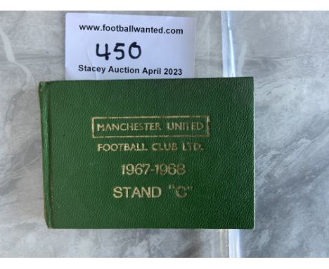 67/68 Manchester United Football Season Ticket: From the European Cup winning season. An excellent condition green booklet wi