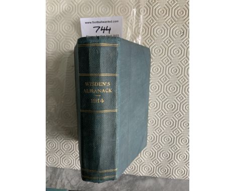 1914 Wisdens Cricket Almanack Book: Over 500 pages rebound with slight creasing. First year of World War One.