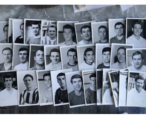 Early 1960s Wilkes Footballer Press Photos: Each black and white postcard size photo has Wilkes press stamp, printed player n