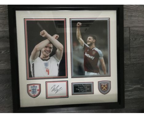 Declan Rice West Ham + England Signed Framed Photo: Beautifully framed item definitely for the West Ham fan. Two separate lar