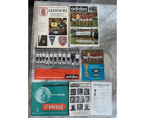 1966 World Cup Sports Brand Football Catalogues + Flyers: Three made by Adidas all featuring at least England and Germany in 