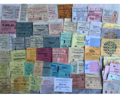 Old Football Ticket Collection: Wide ranging private collection with 27 from 1949-1969 and a further 71 from 1969-1979. Inclu