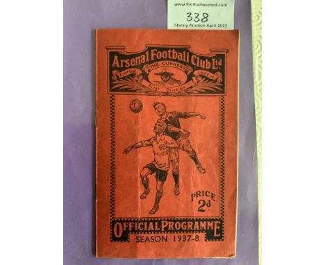 37/38 Charlton v Aston Villa At Arsenal Football Programme: FA Cup 5th round 3rd meeting played at Highbury. Fair condition w