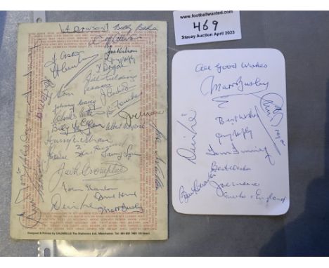 Manchester United Matt Busby Birthday Signed Menu: Held in 1989 by the Association of Former Manchester United Players for th