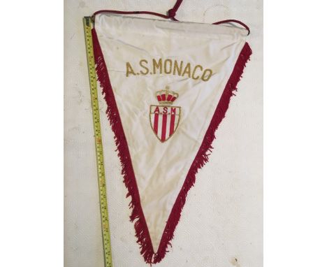 Monaco Exchange Football Pennant: Almost certainly given by A.S. Monaco to an opposition team. Very likely to be a UEFA Cup m