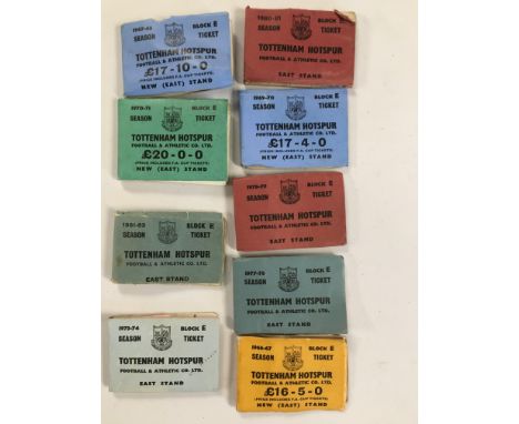 Tottenham Football Memorabilia Box: Includes season ticket books for 66/67 67/68 69/70 70/71 73/74 77/78 78/79 80/81 + 81/82.