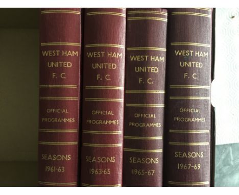West Ham Home Bound Volumes Of Football Programmes: Unofficial bound volumes from 1961 to 1969 which each of the 4 volumes co
