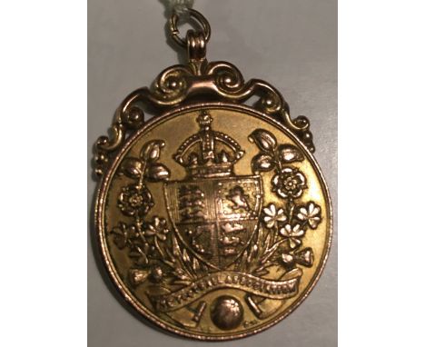 1923 West Ham FA Cup Final Football Medal: Gold runners up medal awarded to Billy Moore for playing in the iconic white horse