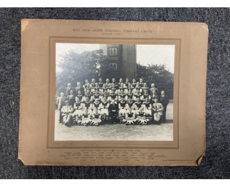 36/37 West Ham Official Large Football Squad Picture: All the players and staff pictured with names printed underneath on bro