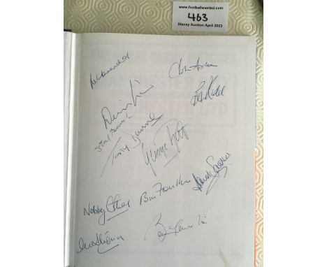 1968 Manchester United Complete Squad Signed Football Book: All 1968 European Cup winners have signed the inside blank page o