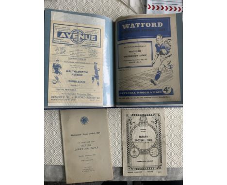 Walthamstow Old Amateur Cup Football Programmes: 51/52 Southall away, Tilbury away in fair condition mourning the King, 52 fi