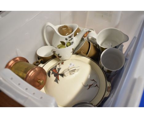 A selection of ceramics and glass wares including Midwinter tea service