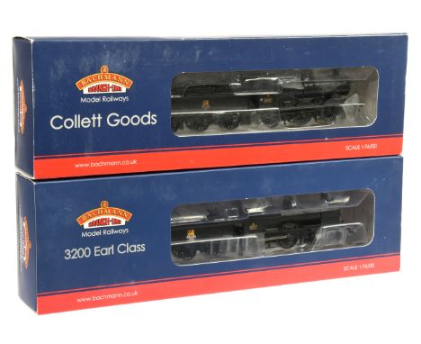 Bachmann 00 Gauge pair of BR black Steam outline Locomotives consisting of 31-086 4-4-0 Loco &amp; Tender Earl Class No.9017 
