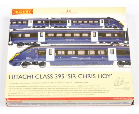 Hornby China R3185 southeastern highspeed Hitachi Class 395 "Sir Chris Hoy" Train Pack. Box has been affected due to storage.