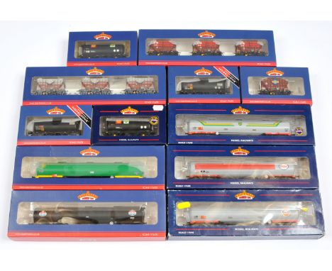 Bachmann 00 Gauge group of Tankers consisting of Bogie 38-110 Shell Grey, 38-111A BP green, 38-112 BP grey, 38-113 Esso grey,
