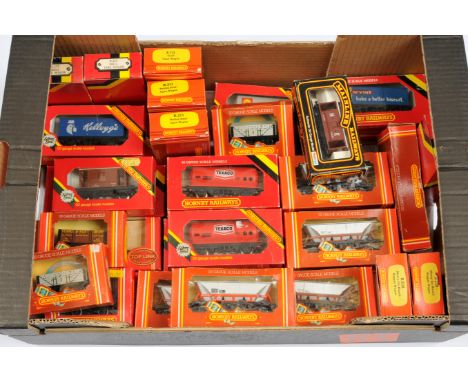 Hornby large group of boxed Rolling Stock. To include R249 MGR Hopper Wagon; R231 Tank wagon - Texaco; R012 Open wagon - A. B