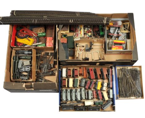Tri-ang group of Rolling Stock, Track &amp; Accessories. To include Hopper, Open, Closed wagons &amp; Brake Vans; various tra