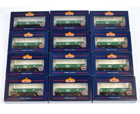 Bachmann OO Gauge "Railtrack". 34 Ton PNA Ballast/Spoil Wagons comprising 6x 38-095 5Rib type &amp; 6x 38-100 7Rib type. Cond