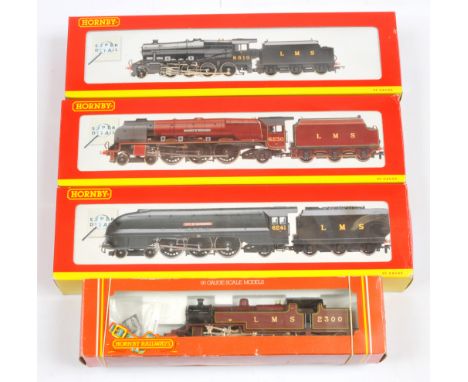 Hornby (GB &amp; China) group of 4x Steam Locomotives. Comprising R055 2-6-4 LMS Maroon 2300 Tank Loco; R2228 2-8-0 LMS Black
