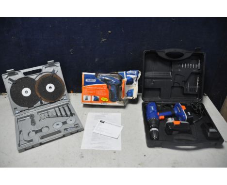 A DRAPER CDH145V2 CORDLESS DRILL in original case with two battery's and charger along with a Draper CD36LIA cordless screwdr