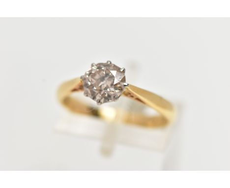 A SINGLE STONE DIAMOND RING, old cut diamond, estimated total diamond weight 1.00ct, colour assessed as L, clarity assessed a