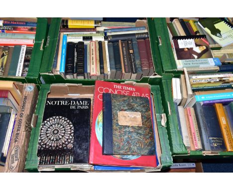 BOOKS, six boxes containing approximately 170 - 180 titles in hardback and paperback format, subjects include Encyclopaedic a