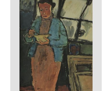 Hann, 20th century, portrait of a lady, watercolour, 50 x 40cm, unframed