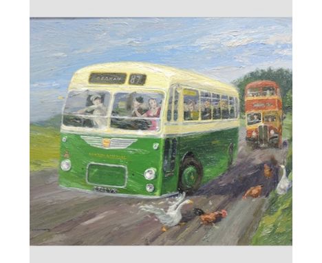 R. Mortimer, Jay Walkers, oil on board, 50 x 60cm, together with three other pictures by the same hand (4)