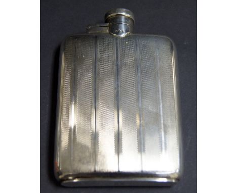 Hallmarked silver hip flask. Weight approximately 130g