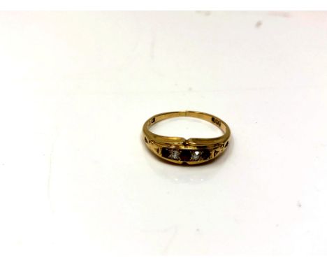 An antique yellow gold diamond set dress ring, 2.6 grams CONDITION REPORT: Hallmark rubbed. 