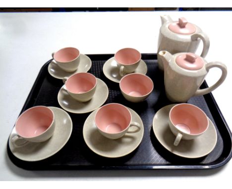 A tray containing a fifteen piece Poole pottery tea service 