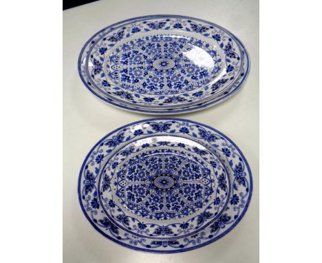 A set of four 19th century Booths Indian Ornament graduated meat plates  